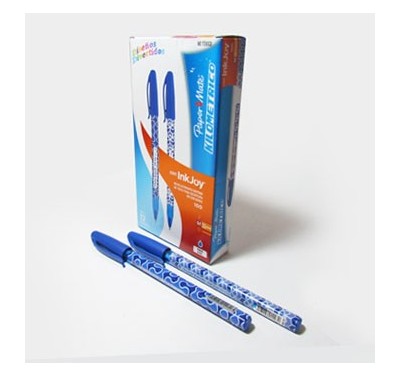 Bolígrafo punto medio kilometrico inkjoy diseños divertidos azul caja con 12 piezas
