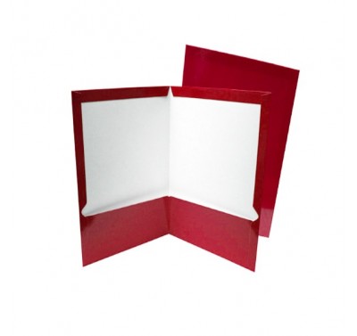 Folder oficio plastificado con 5 piezas rojo