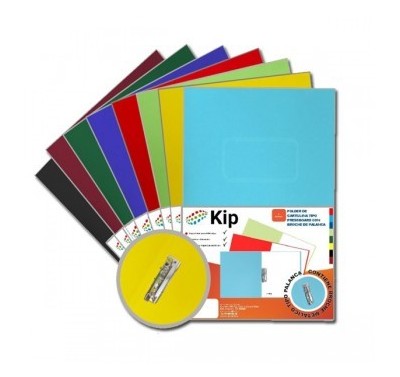 Folder Kip con palanca tamaño carta amarillo con 4 piezas