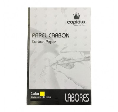 Papel carbon tamaño oficio Copidux amarillo con 100 piezas