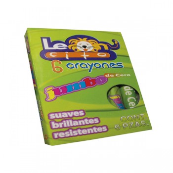 Crayon Leoncito extra  grueso con 6 piezas