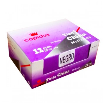 Tinta china Copidux negra con 12 piezas (de 20 ml. c/u)