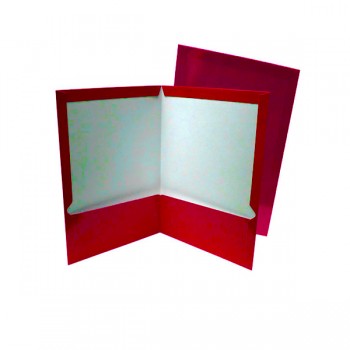 Folder carta plastificado con 5 piezas rojo