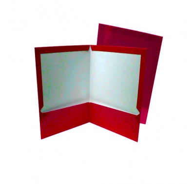 Folder carta plastificado con 5 piezas rojo