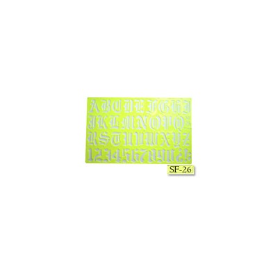 Gioser fluorescente Stencil 26 letra gotica inglesa 30 mm con 5 piezas