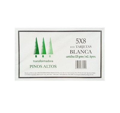 Tarjeta 5 x 8 blanca con 100 piezas Republica