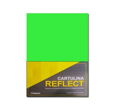 Cartulina opalina tamaño carta (reflect) verde manzana con 50 hojas Imperial