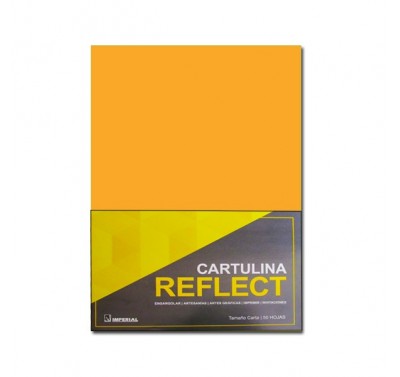 Cartulina opalina tamaño carta (reflect) naranja con 50 hojas Imperial