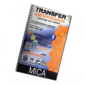 Mica adherible Transfer 33 x 25 cms. tamaño carta con 10 piezas