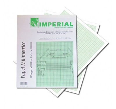 Block milimetrico bond tamaño carta verde Imperial