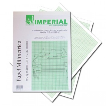 Block milimetrico bond tamaño oficio verde Imperial