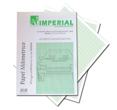 Block milimetrico bond tamaño oficio verde Imperial