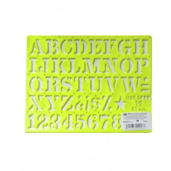 Gioser fluorescente Stencil 19 letra romana 21 mm con 5 piezas