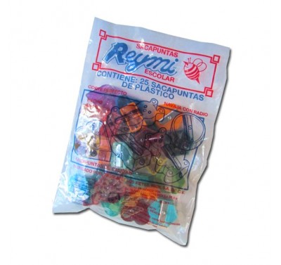 Sacapuntas plastico Reymic con 25 piezas 
