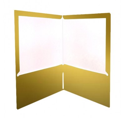 Folder oficio plastificado con 5 piezas oro