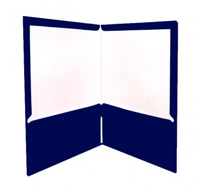 Folder oficio plastificado con 5 piezas azul marino