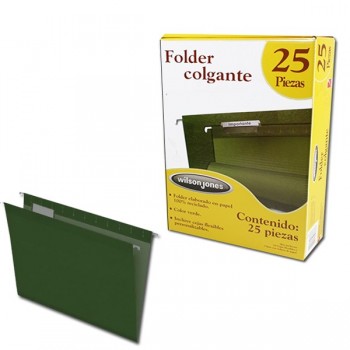 Folder accoflex tamaño carta verde con 25 piezas Acco (colgante)