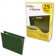 Folder accoflex tamaño oficio verde con 25 piezas Acco (colgante)