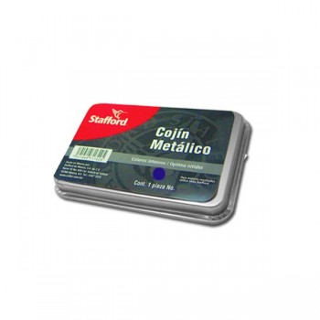 Cojin metalico para sello número 0 azul Stafford