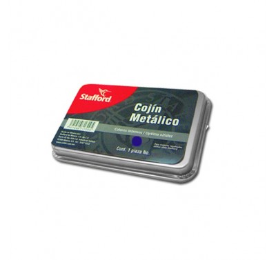 Cojin metalico para sello número 0 azul Stafford