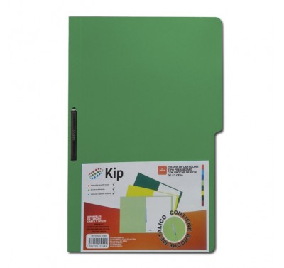 Folder KIP con broche 8 cms tamaño oficio verde obscuro con 10 piezas 