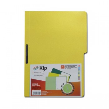 Folder KIP con broche 8 cms tamaño carta amarillo con 10 piezas 