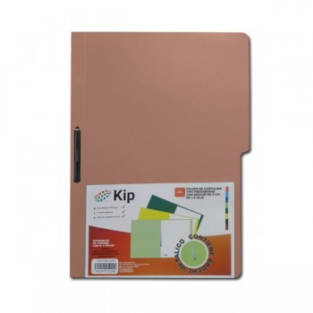 Folder KIP con broche 8 cms tamaño carta caoba con 10 piezas 