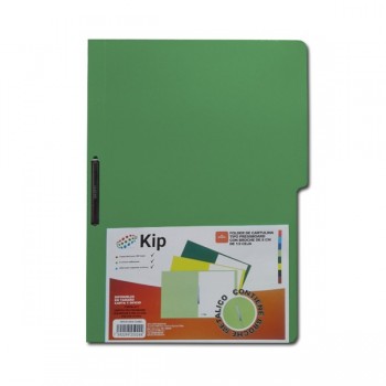 Folder KIP con broche 8 cms tamaño carta verde obscuro con 10 piezas 