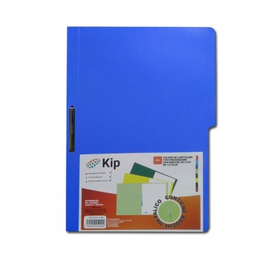 Folder KIP con broche 8 cms tamaño carta azul rey con 10 piezas 