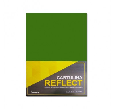 Cartulina  opalina tamaño carta (reflect) verde bandera con 50 hojas
