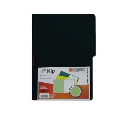 Folder KIP con broche 8 cms tamaño carta negro con 10 piezas 