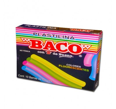 Plastilina caja Baco fluorescente con 10 barritas