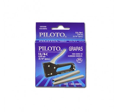 Grapa Pilot 13/8 8 mm. con 1000 piezas (13/8-c) p/pared