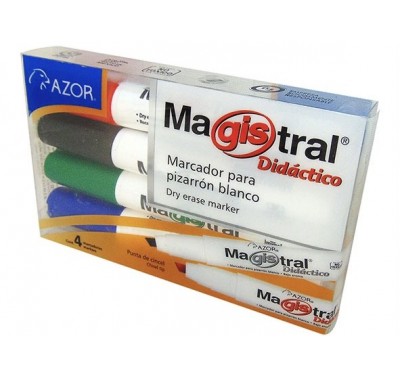 Marcador magistral didactico con 4 piezas Azor