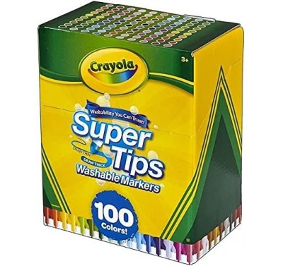 Plumon Crayola delgado c/100 piezas Supertips