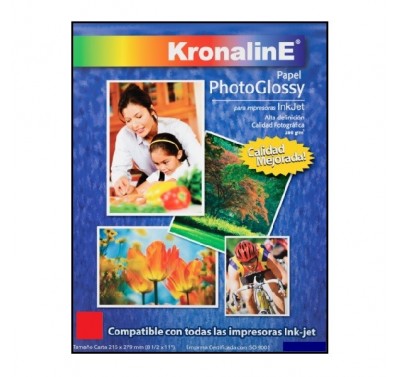 Papel fotografico tamaño carta con 20 piezas Kronaline (PH347)