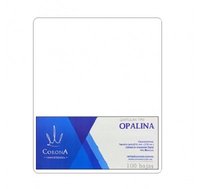 Hoja opalina tamaño carta papel Corona 120 grs. con 100 piezas