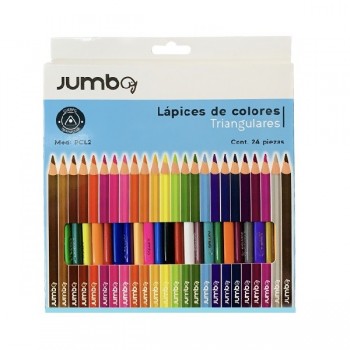 Colores triangulares delgados marca Jumbo con 24 largos (pcl2)