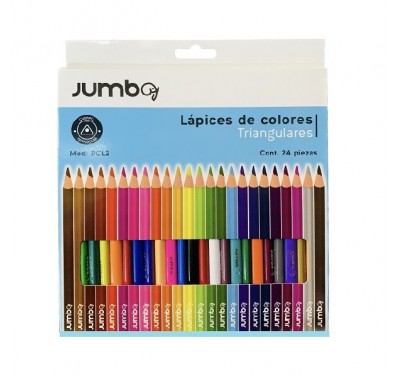 Colores triangulares delgados marca Jumbo con 24 largos (pcl2)