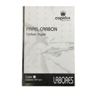 Papel carbon tamaño oficio Copidux blanco con 100 piezas