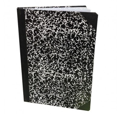 Libro de registro forma francesa Pasta negra rayado 96 hojas