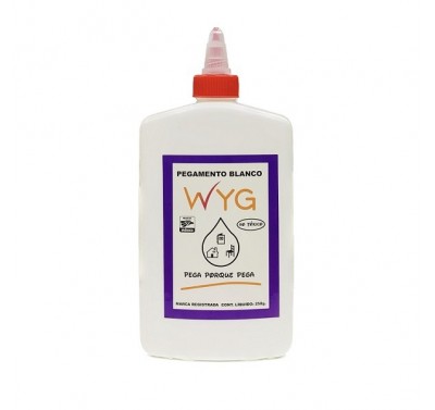 Pegamento blanco liquido marca Wyg de 250 gr