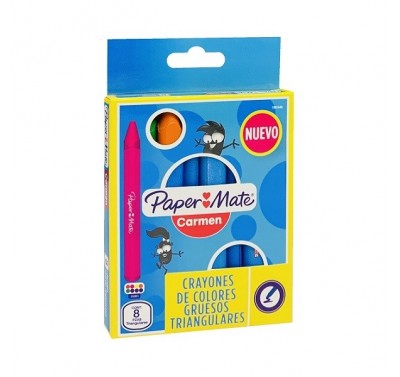 Crayon Carmen grueso triangular con 8 piezas