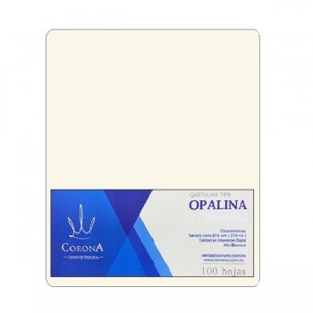 Hoja opalina tamaño carta papel crema Corona 125 grs. con 100 piezas