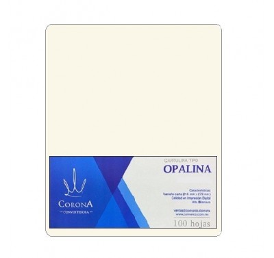 Hoja opalina tamaño carta papel crema Corona 125 grs. con 100 piezas