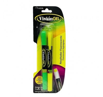 Resaltador vision gel blister con 2 piezas amarillo/verde Azor