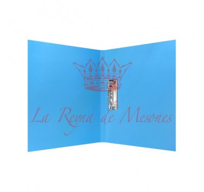 Folder Kip con palanca tamaño oficio azul claro con 4 piezas