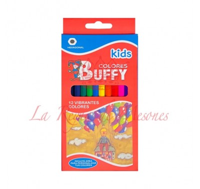 Colores Buffy kids hexagonal con 12 piezas BF888-12