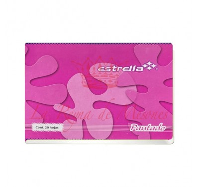 Cuaderno pautado forma italiana Estrella grapa 20 hojas