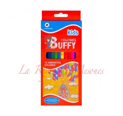 Colores Buffy kids hexagonal con 12 piezas BF888-12